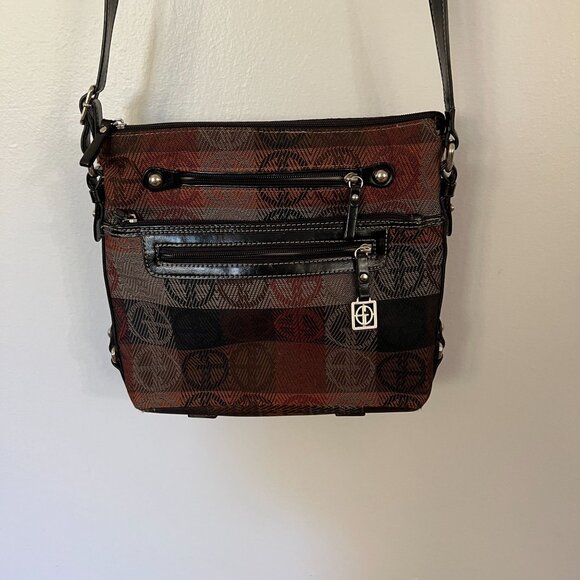Giani Bernini Geometric Crossbody Bag With Adjustable Strap & Multiple Zipper Co - Picture 4 of 9